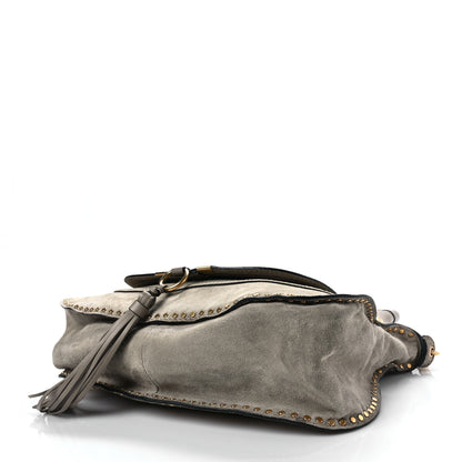 Chloe Calfskin Studded Medium Marcie Satchel Grey 6 of 8