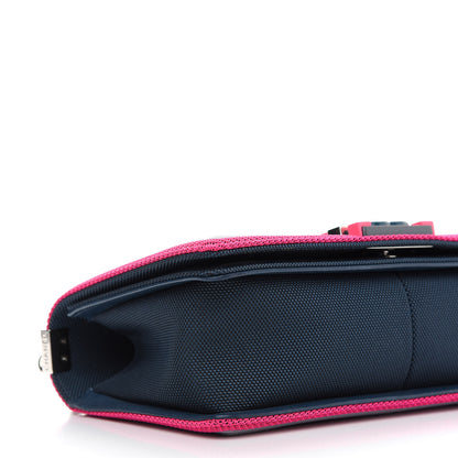 Chanel Canvas Quilted Medium Fluo Boy Flap Dark Navy Fuchsia Grey 8 of 9