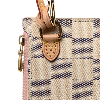 Louis Vuitton Damier Azur Neverfull MM GM Pochette Rose Ballerine 8 of 9