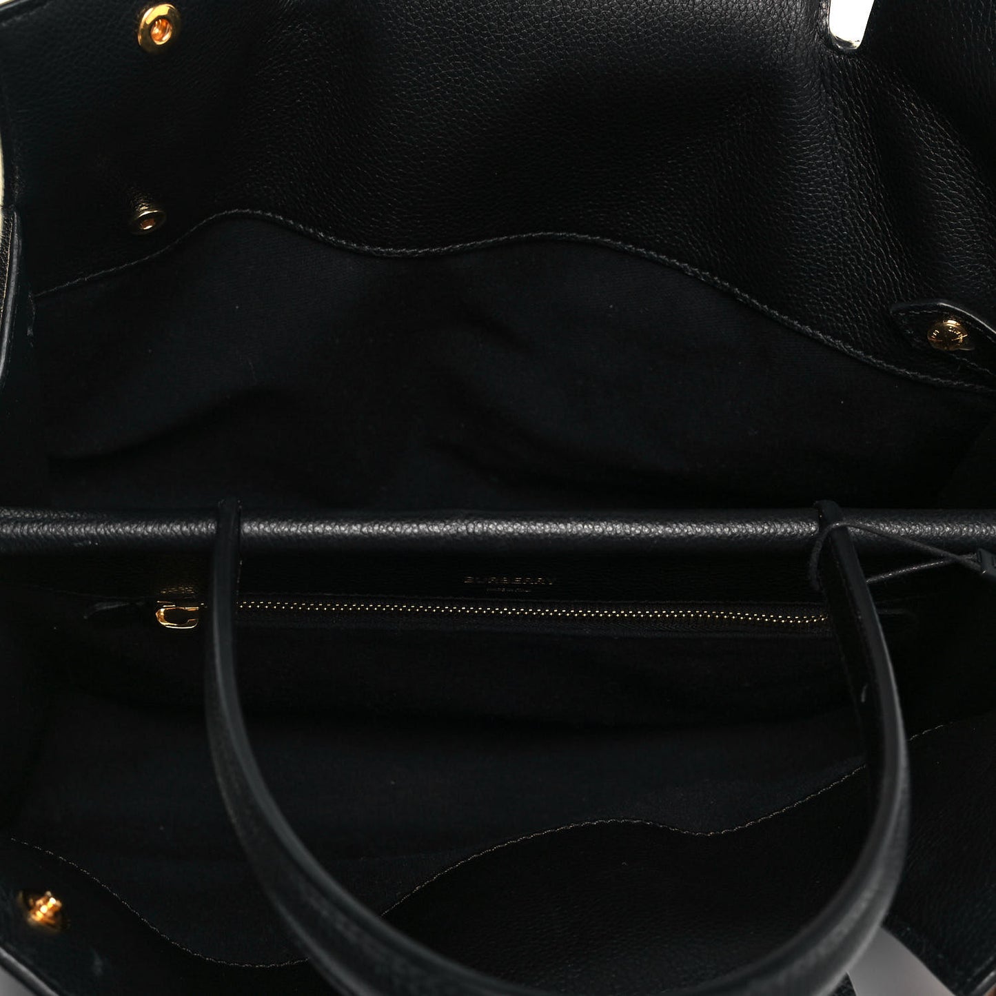Grainy Calfskin Medium Title Bag Black