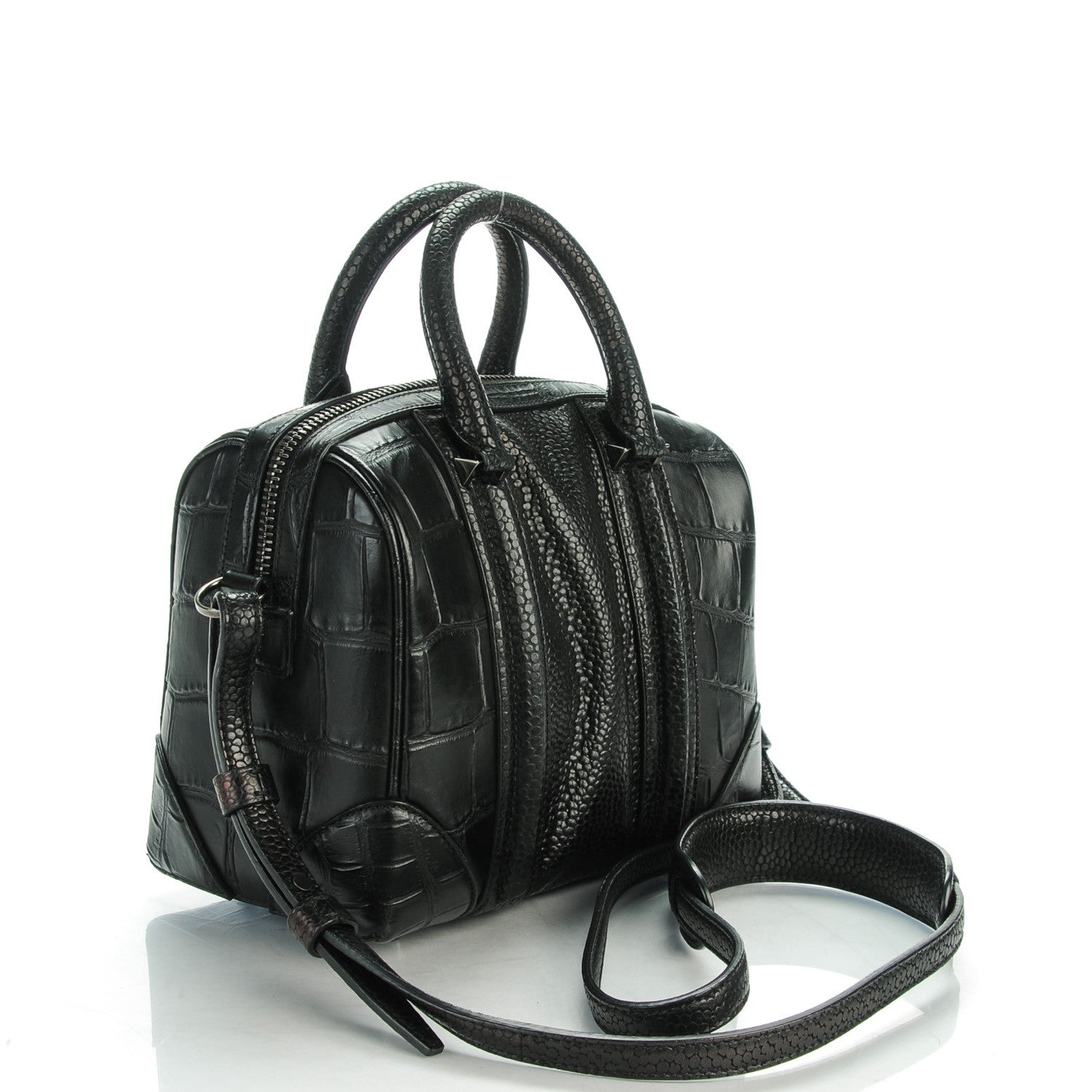 Givenchy Calfskin Crocodile Embossed Mini Lucrezia Black 3 of 7