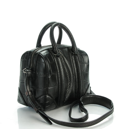 Givenchy Calfskin Crocodile Embossed Mini Lucrezia Black 3 of 7