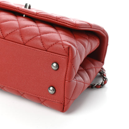 Chanel Caviar Quilted Mini Coco Handle Flap Dark Red 9 of 9