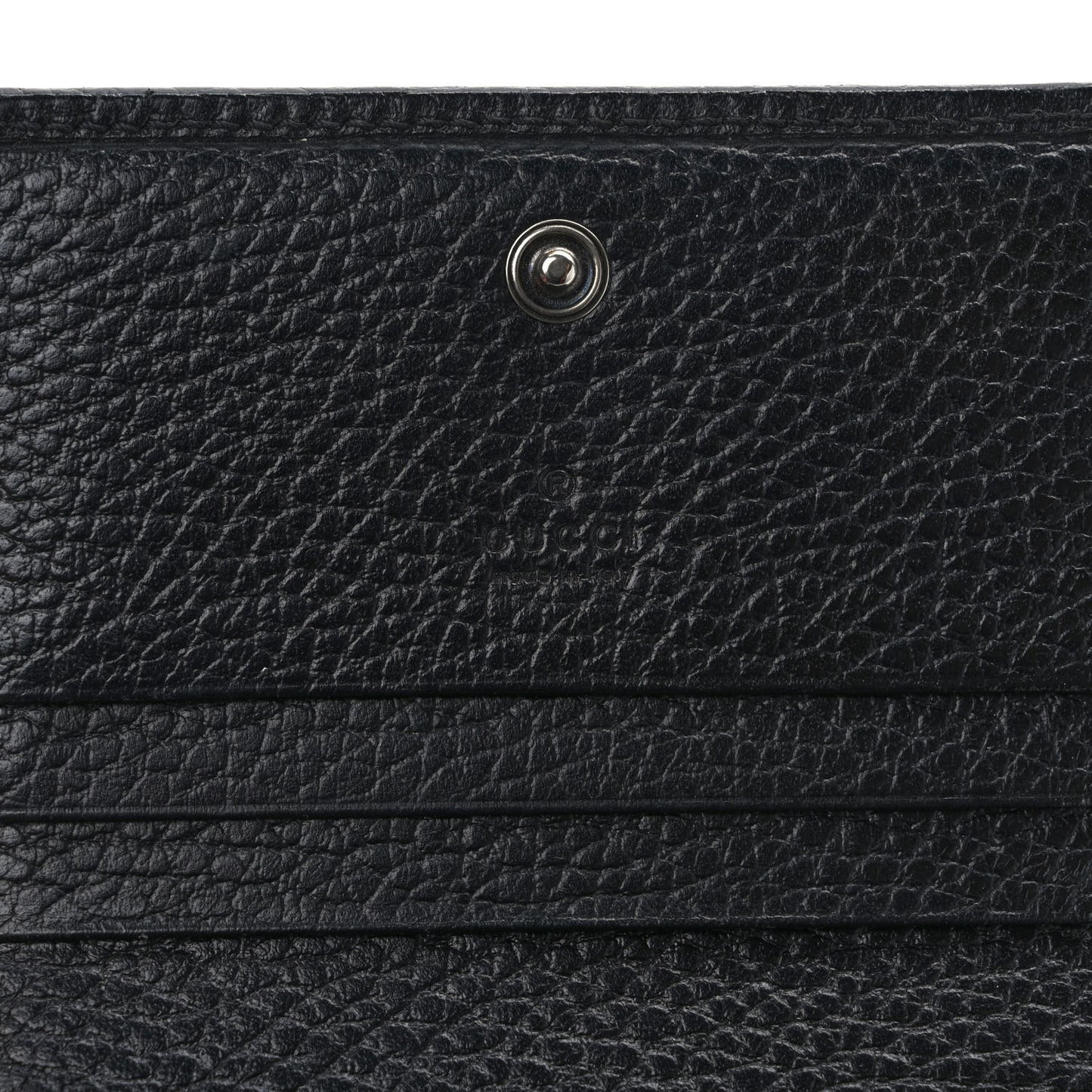 Dollar Calfskin Enamel Monochrome GG Marmont Card Case Black