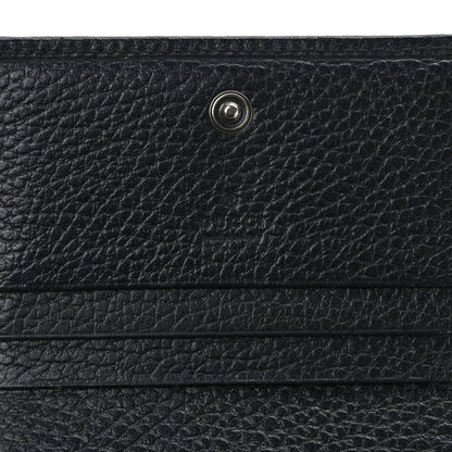 Gucci Dollar Calfskin Enamel Monochrome GG Marmont Card Case Black 7 of 8
