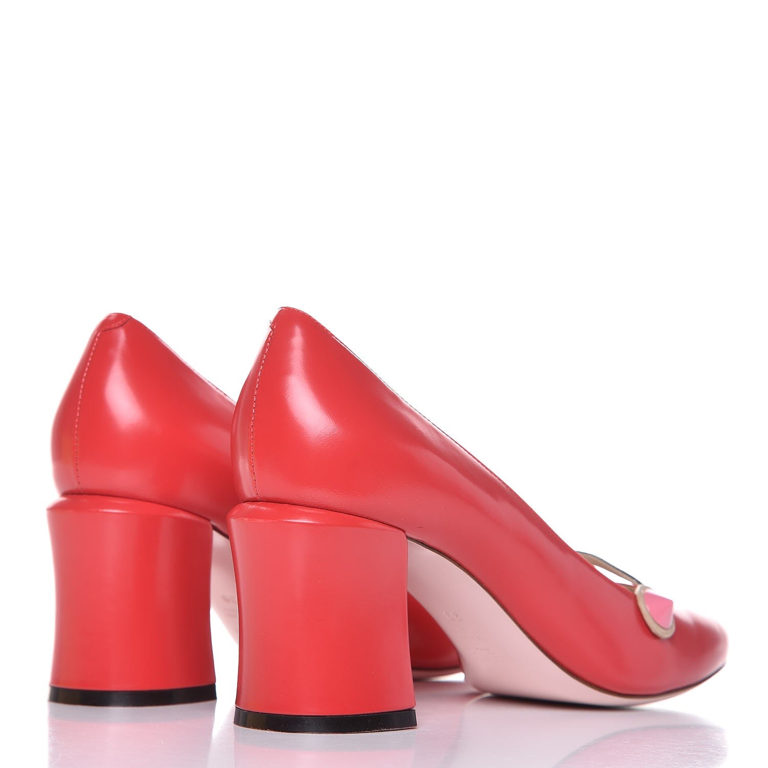 Fendi Calfskin Rainbow Mary Jane Pumps 39 Flame Sand 4 of 13