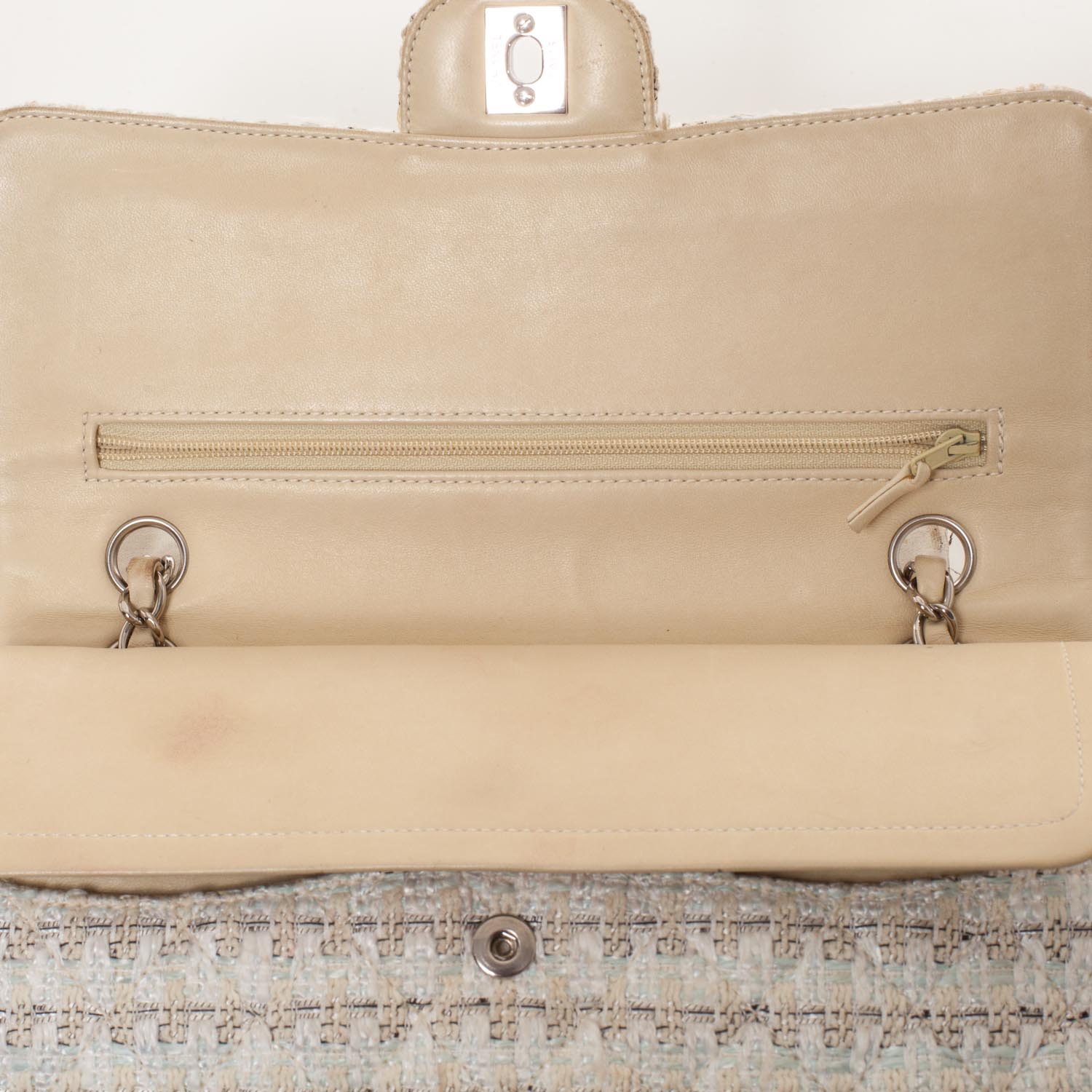 Chanel Tweed Medium Double Flap Beige 6 of 9