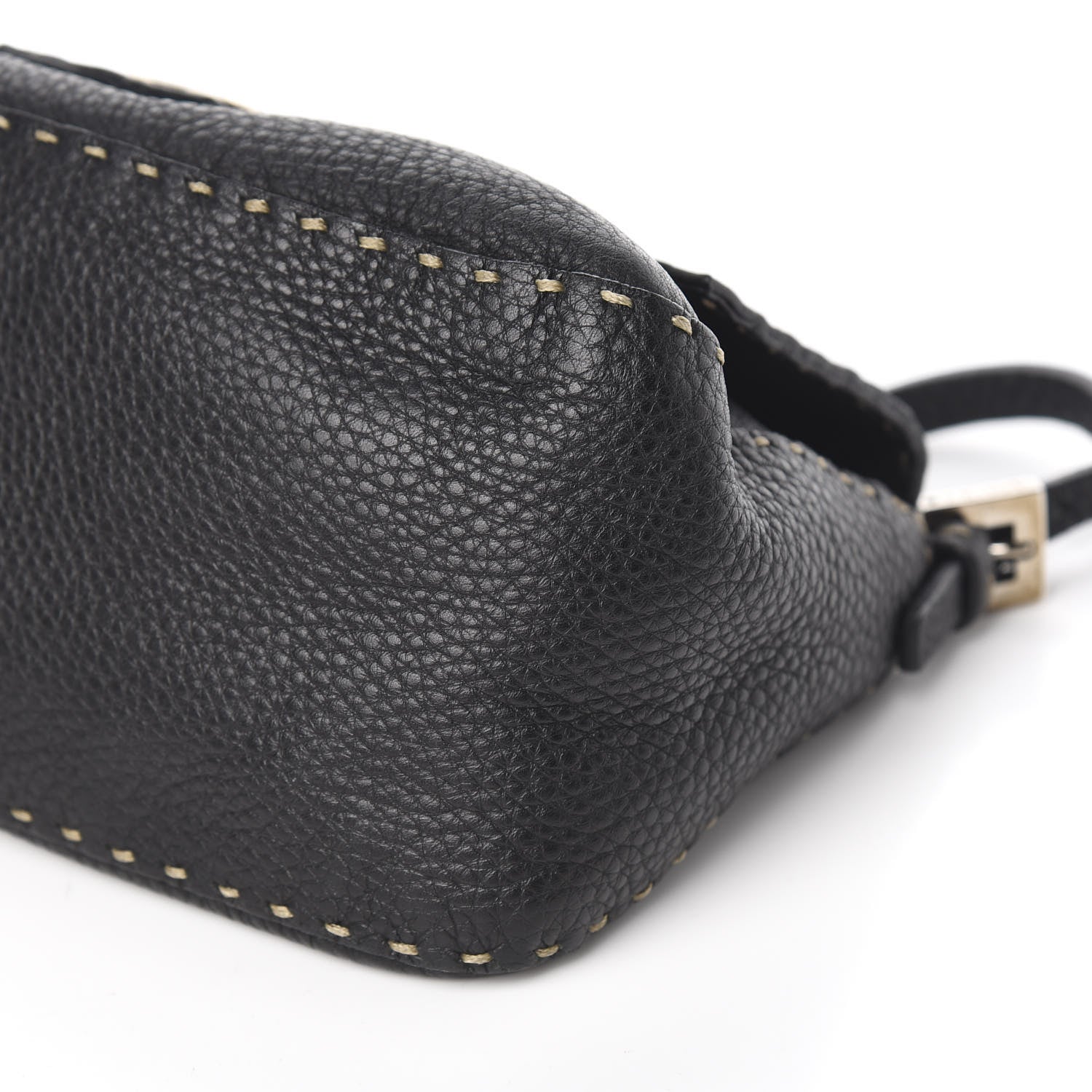 Fendi Calfskin Romano Selleria Baguette Black 7 of 10