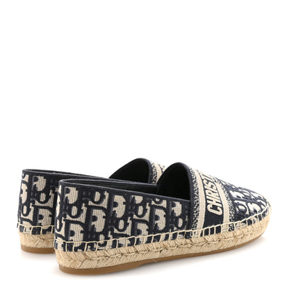 Christian Dior Oblique Embroidered Granville 15mm Espadrilles 38.5 Deep Blue 5 of 10
