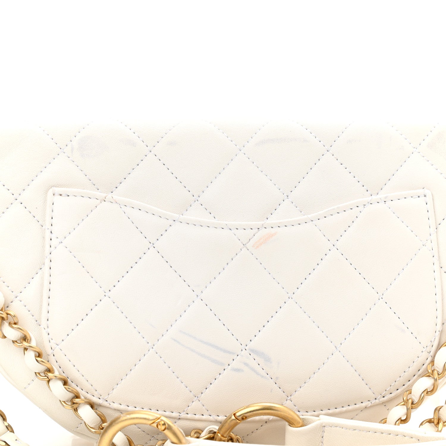 Chanel Lambskin Quilted All About Chains Waist Belt Bag White 10 of 10