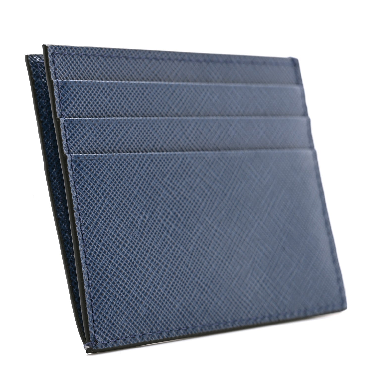 Prada Saffiano Card Case Blue 3 of 7