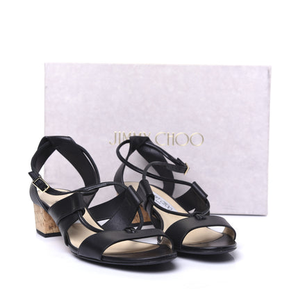 Jimmy Choo Calfskin Margo Ghillie Laced Sandals 39 Black 8 of 8