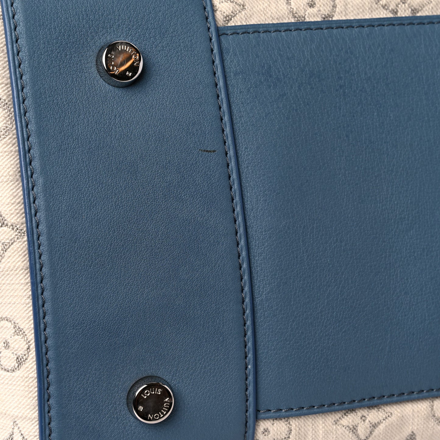 Monogram Denim Speedy Round Blue