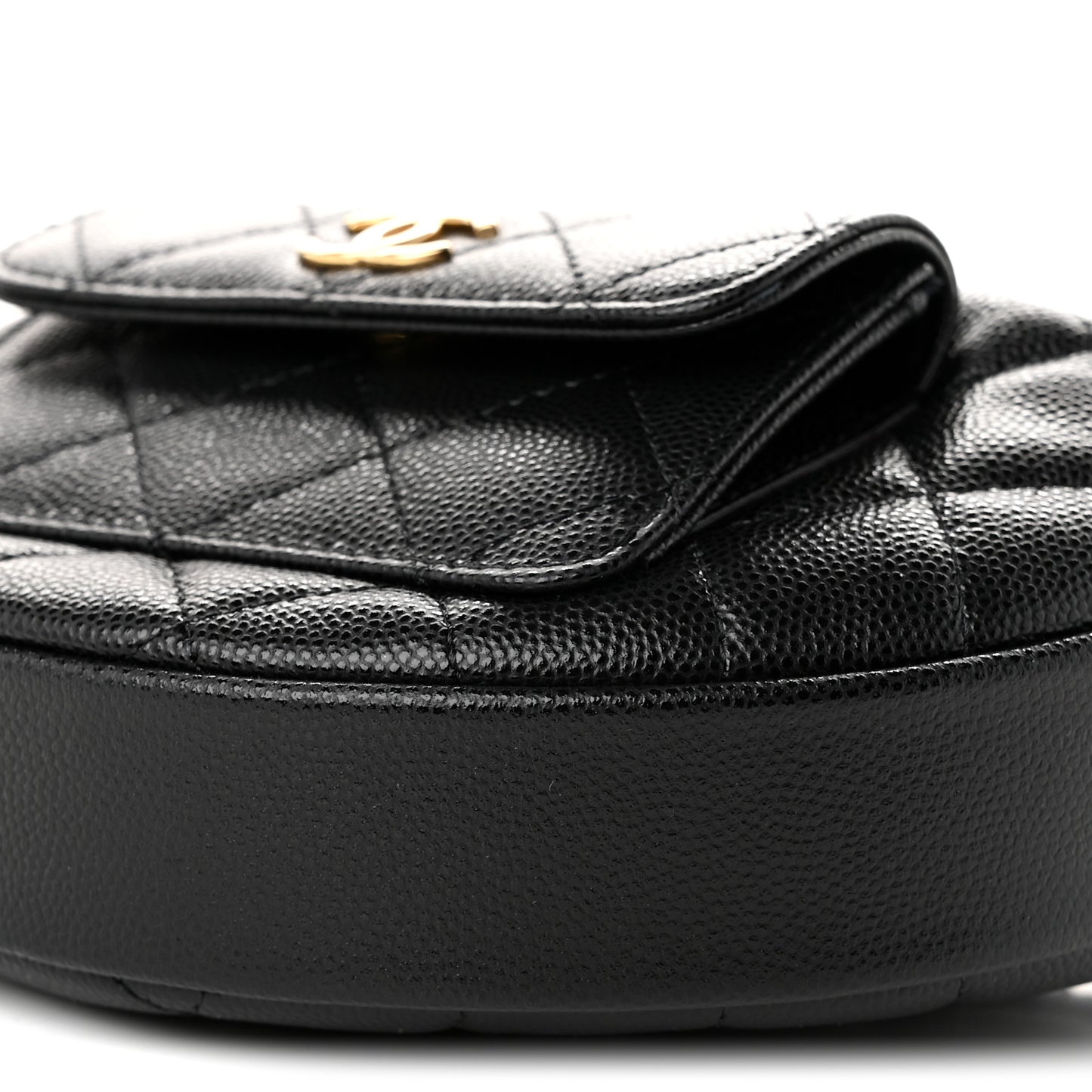 Caviar Quilted Polly Pocket Pouch Hobo Black