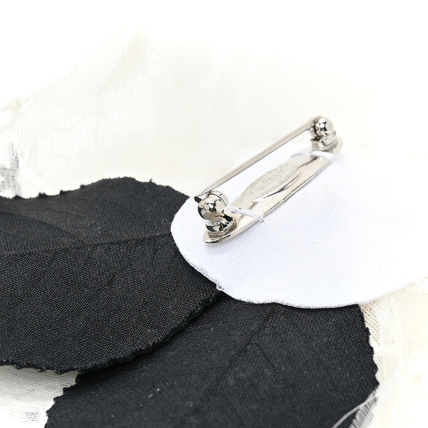 Chanel Lace Resin Pearl CC Brooch White Black 4 of 5