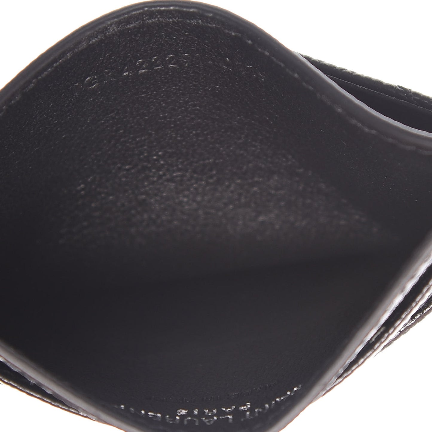 Grain De Poudre Matelasse Chevron Monogram Credit Card Case Black