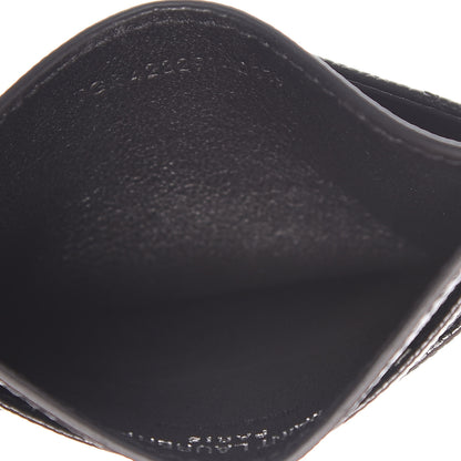 Saint Laurent Grain De Poudre Matelasse Chevron Monogram Credit Card Case Black 5 of 7