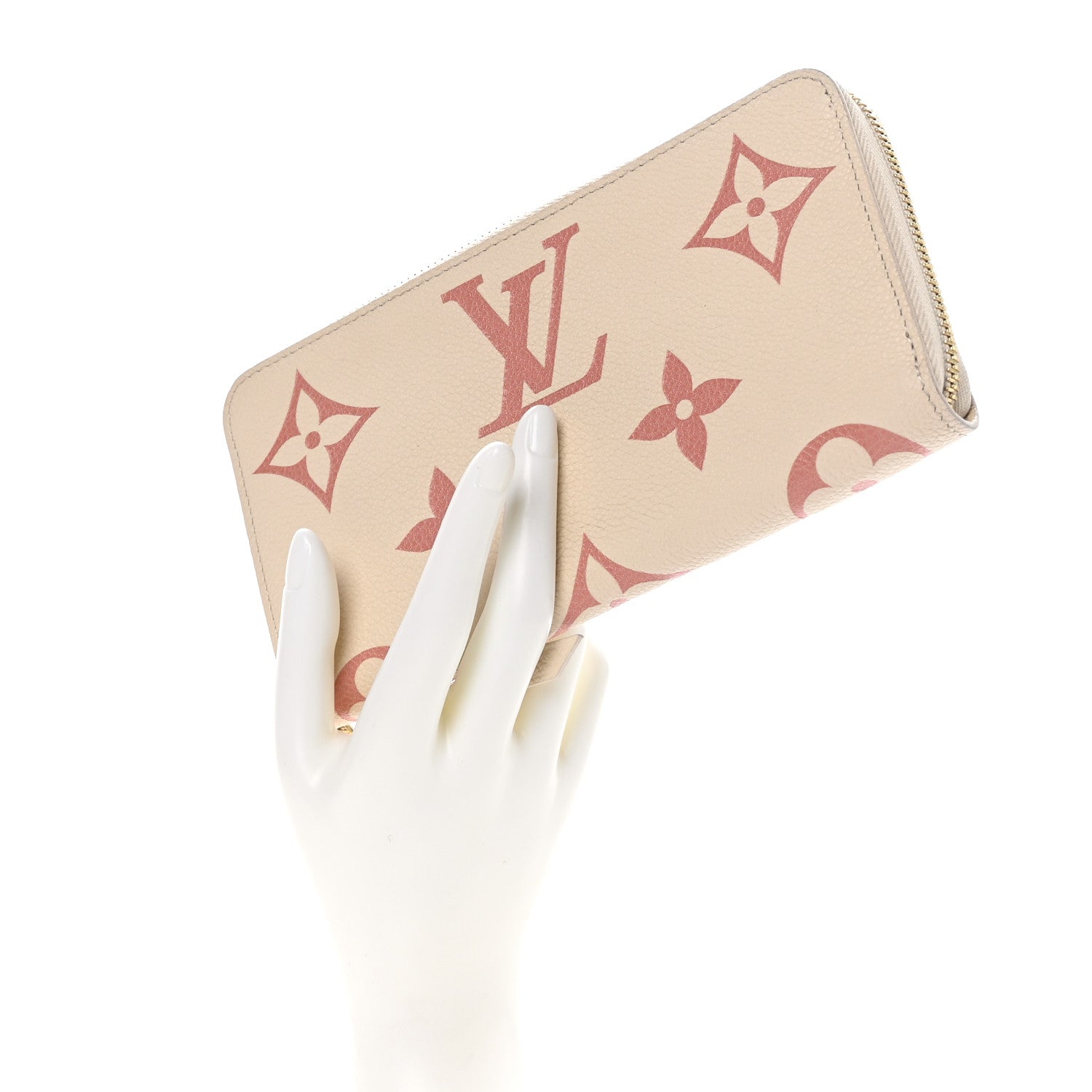 Louis Vuitton Empreinte Monogram Giant Zippy Wallet Creme Bois De Rose 2 of 9