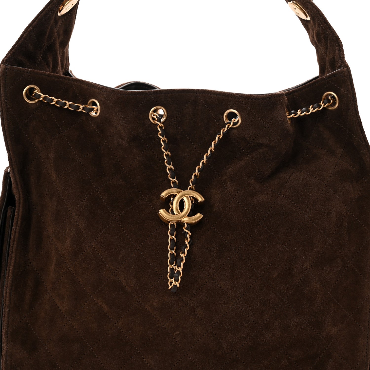 Chanel Suede Quilted Medium Chanel 25 Handbag Dark Brown 9 of 11