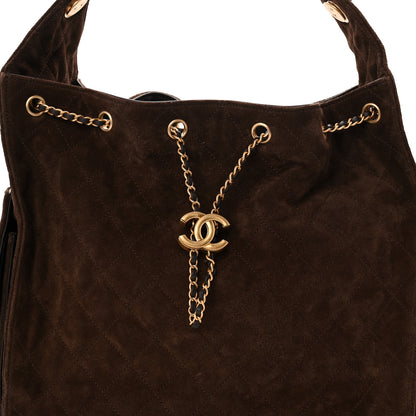 Chanel Suede Quilted Medium Chanel 25 Handbag Dark Brown 9 of 11