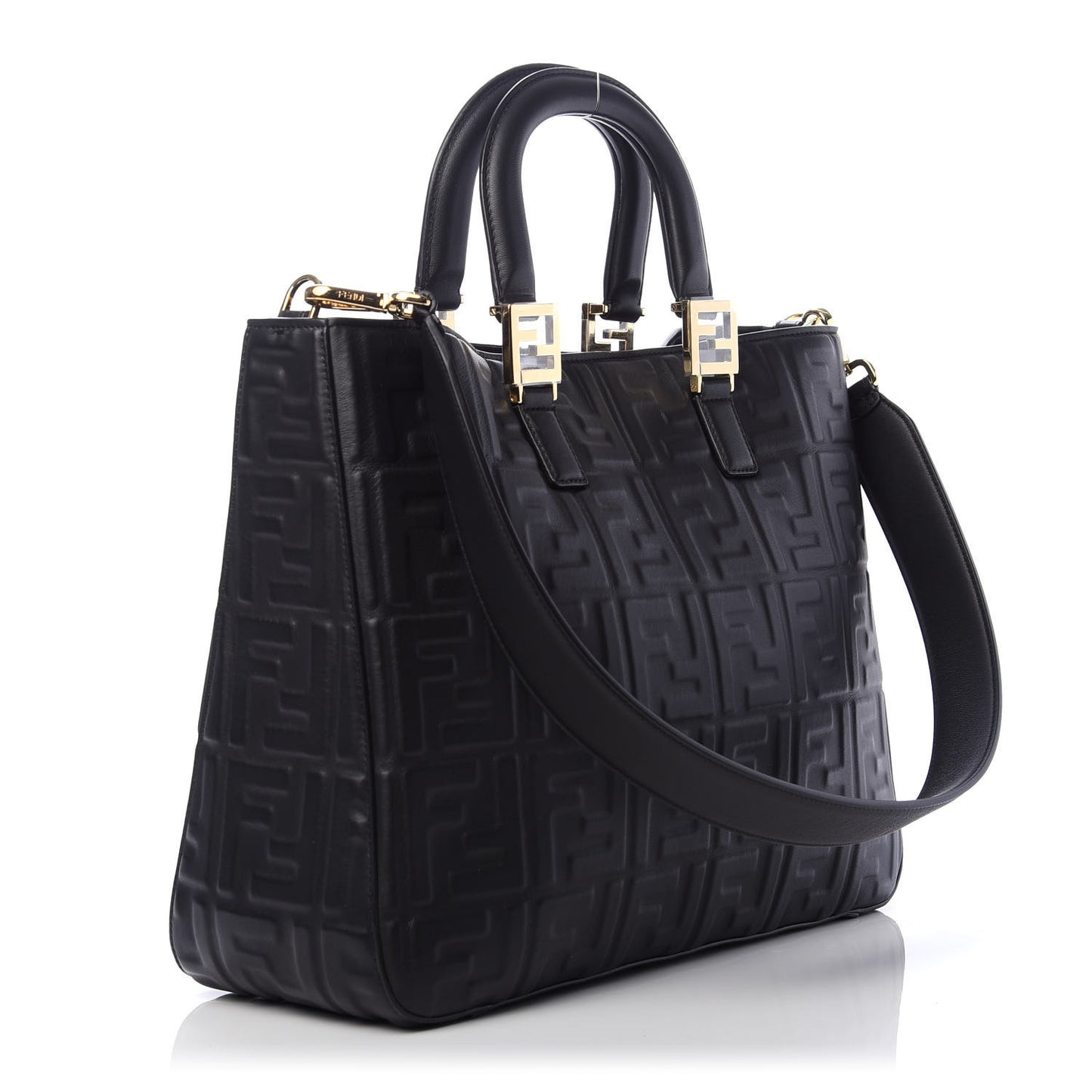 Nappa FF 1974 Embossed Medium FF Tote Black
