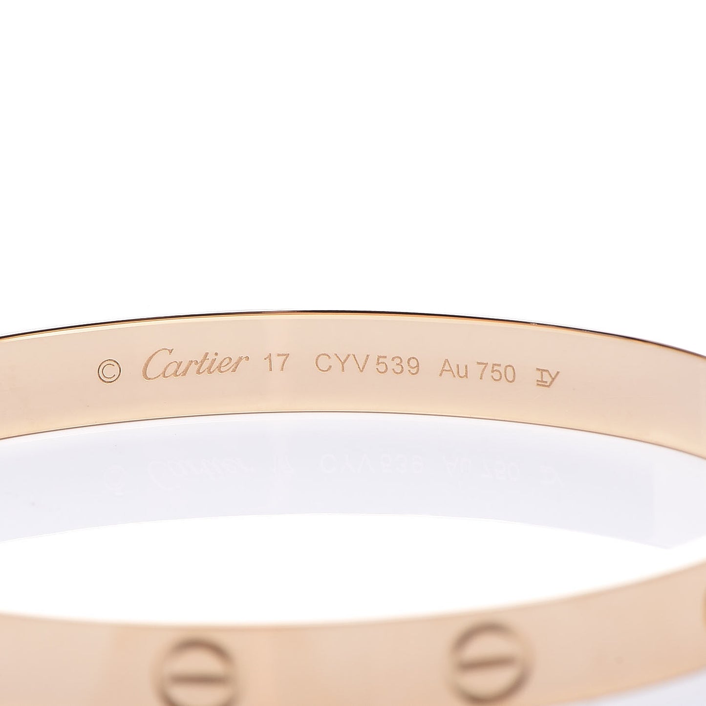 18K Yellow Gold LOVE Bracelet 17