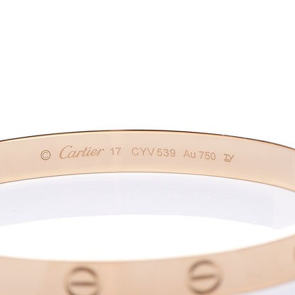 Cartier 18K Yellow Gold LOVE Bracelet 17 5 of 7