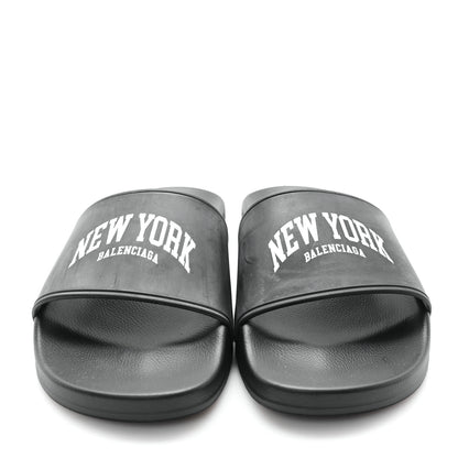 Balenciaga Rubber New York Pool Slide Sandals 40 Black 3 of 9