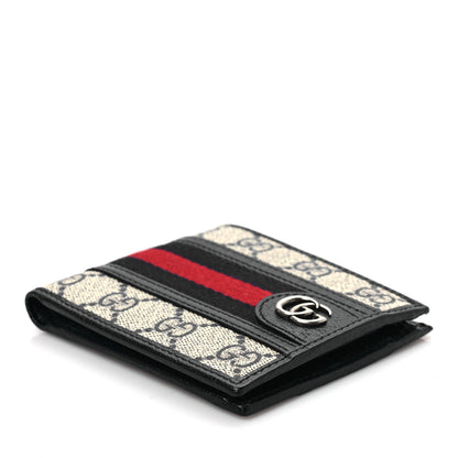Gucci GG Supreme Monogram Web Mens Ophidia Bi-Fold Coin Wallet Beige Blue 7 of 7