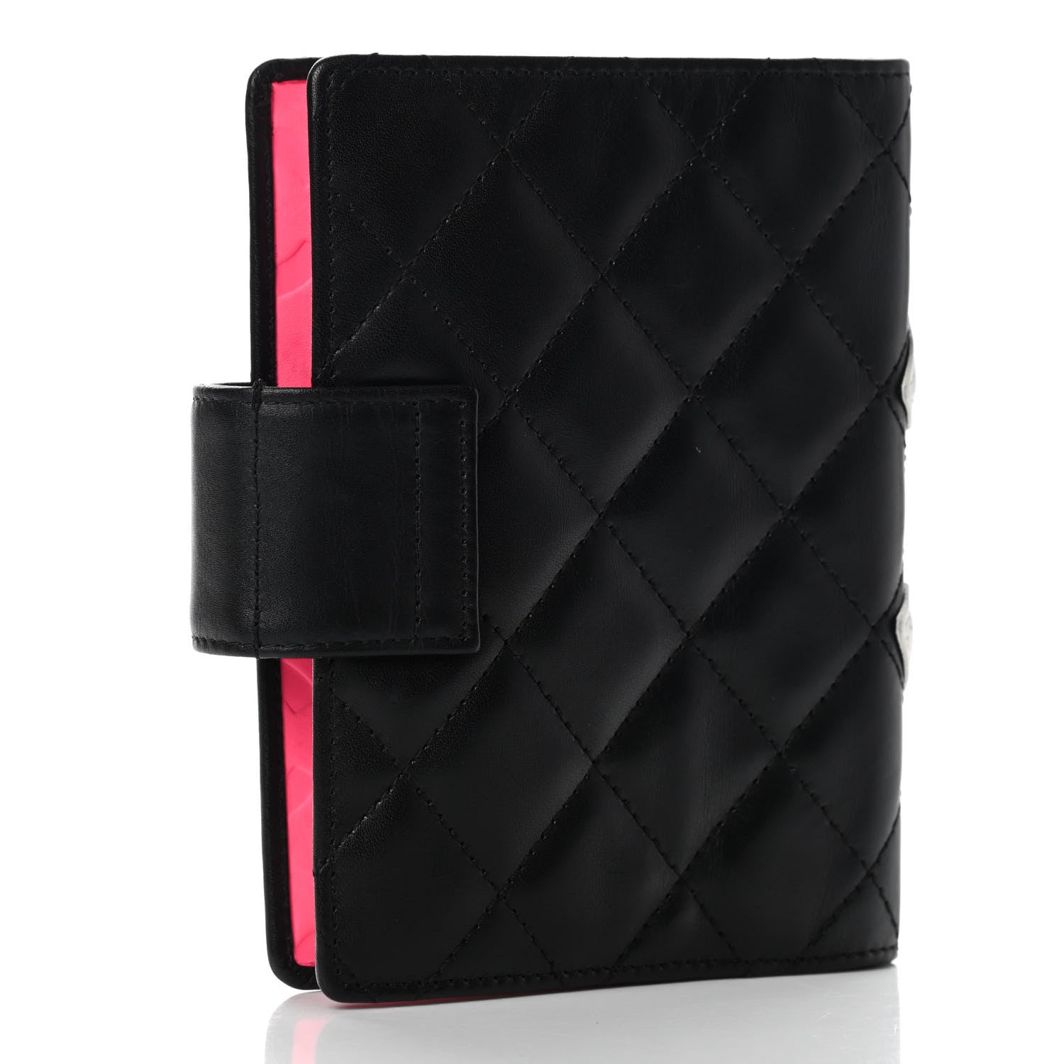 Chanel Calfskin Quilted Small Cambon Agenda Planner Black White 3 of 10
