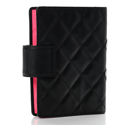 Chanel Calfskin Quilted Small Cambon Agenda Planner Black White 3 of 10