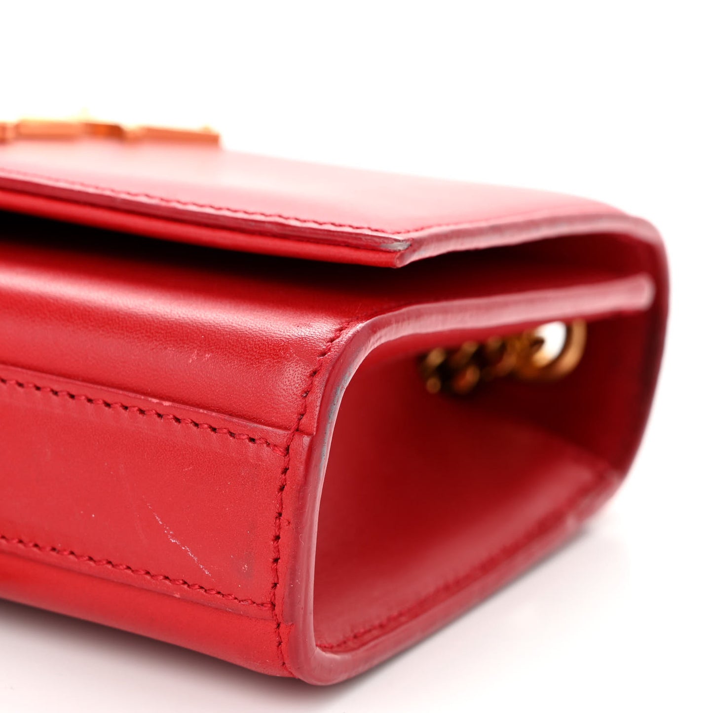 Calfskin Small Classic Monogram Kate Tassel Satchel Red
