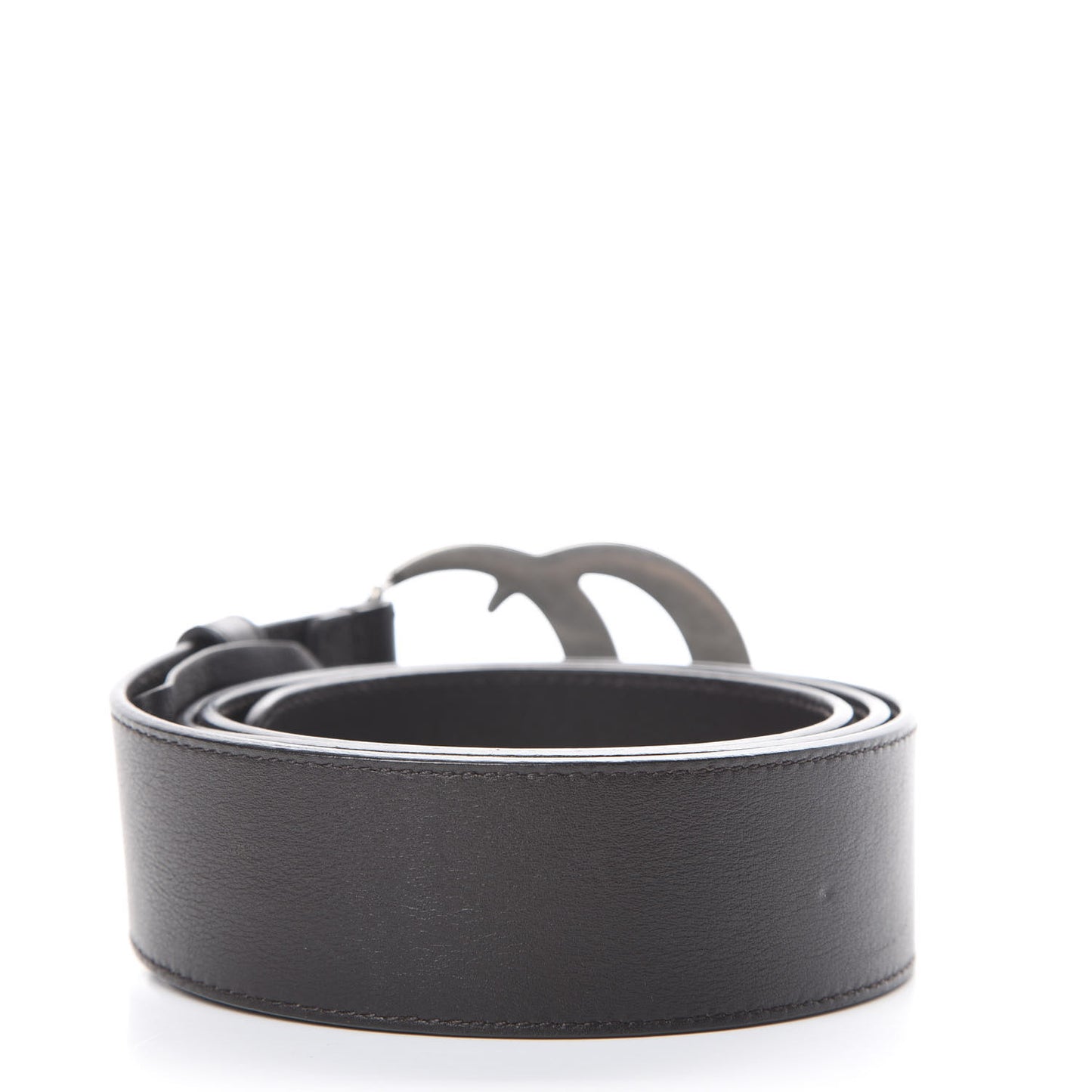 Moon Calfskin Nickel Double G 40mm Belt 95 38 Black