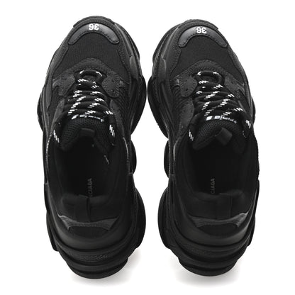Balenciaga Fabric Mesh Womens Triple S Sneakers 36 Black 2 of 10