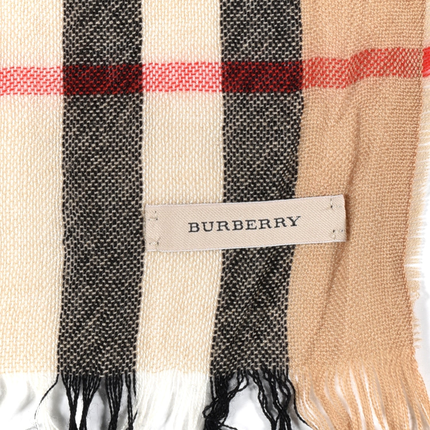 Burberry Wool House Check Lightweight Scarf Camel 5 of 5