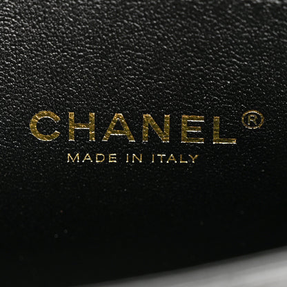 Chanel Shiny Lambskin Quilted Twisted Links Top Handle Flap Black 6 of 11