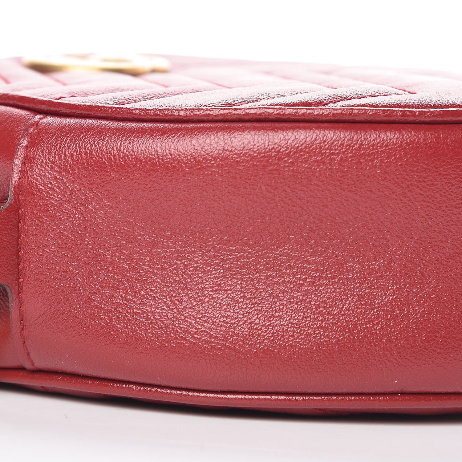 Gucci Glazed Calfskin Matelasse Heart Mini GG Marmont Round Shoulder Bag Romantic Cerise 8 of 9