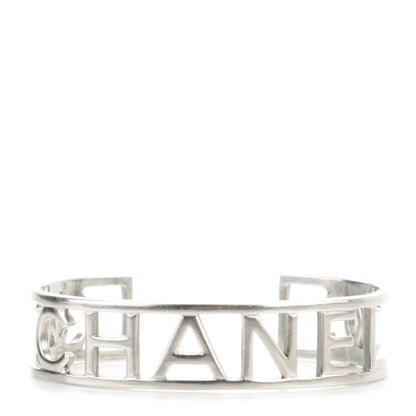 Chanel Metal Logo Cuff Silver 1 of 5