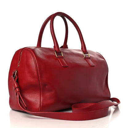 Saint Laurent Calfskin Classic Duffle 6 Red 3 of 14