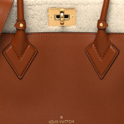 Louis Vuitton Grained Calfskin Shearling On My Side MM Caramel 7 of 9