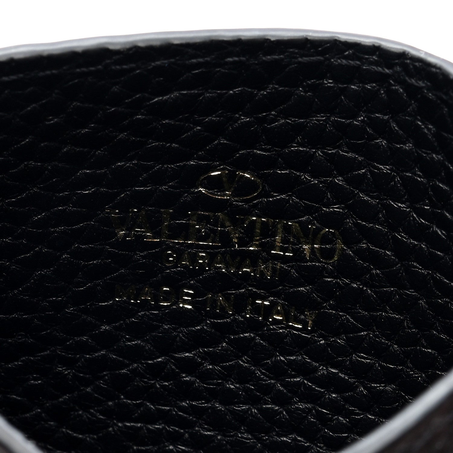 Valentino Garavani Pebbled Calfskin Rockstud Card Holder Black 6 of 7