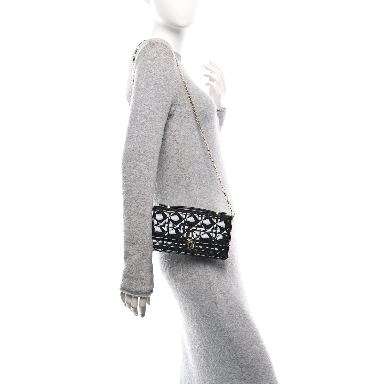 Christian Dior Patent Cannage Mini My Dior Bag Black 2 of 10