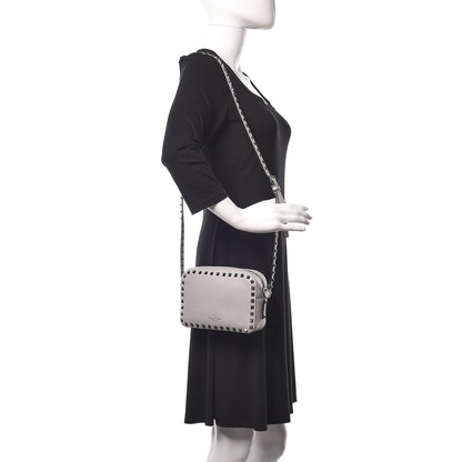 Valentino Garavani Calfskin Rockstud Camera Crossbody Bag Stone 2 of 9