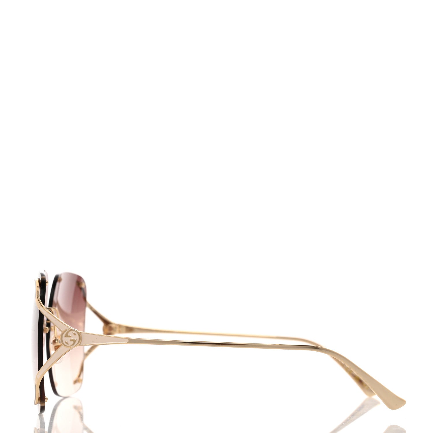 Gucci Metal Oversized Sunglasses GG0646S Gold Brown 3 of 8