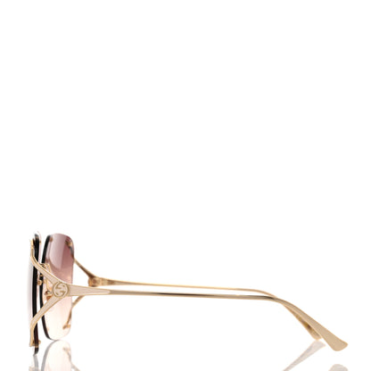Gucci Metal Oversized Sunglasses GG0646S Gold Brown 3 of 8