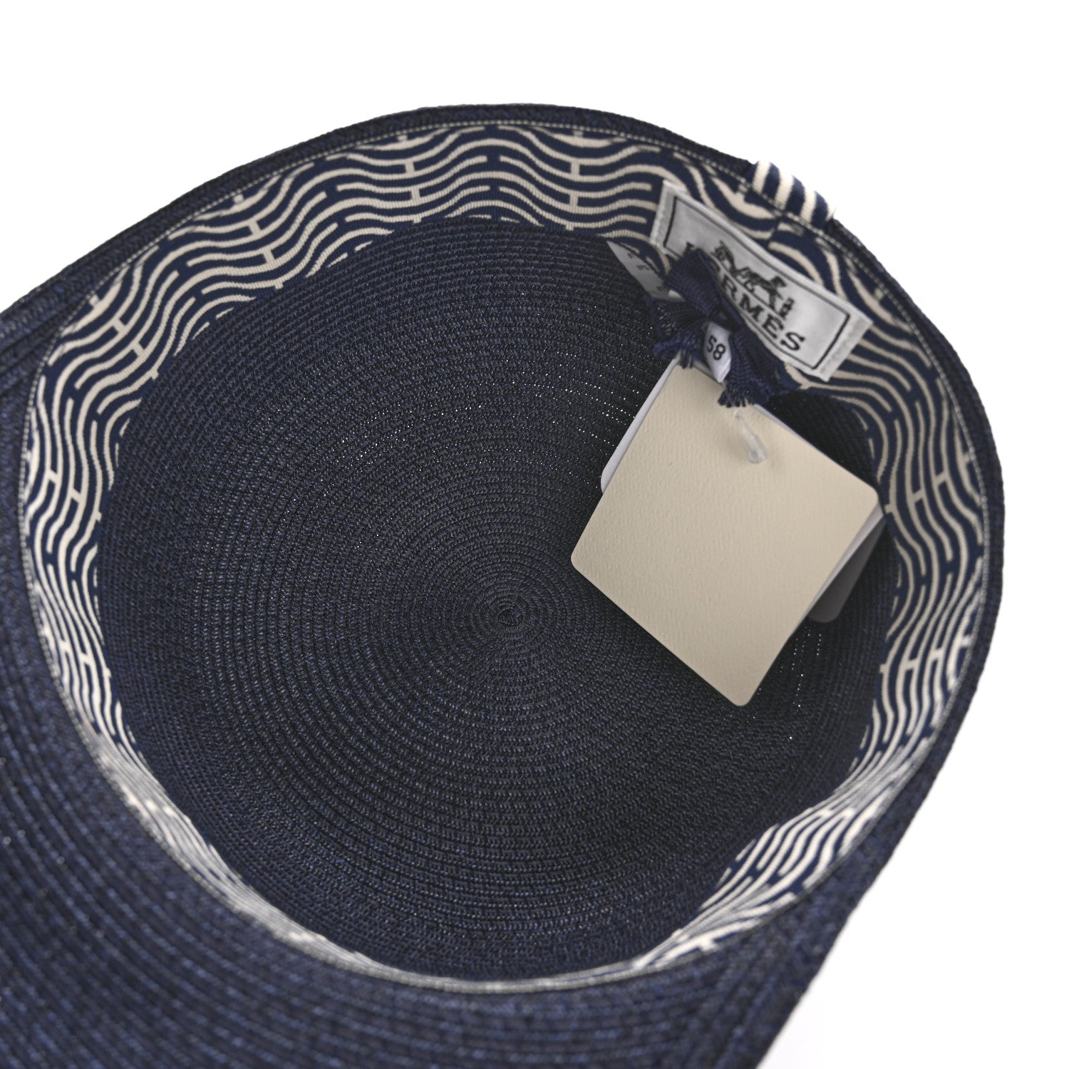 Hermes Paper Emma Cap 58 Marine Ecru 7 of 8
