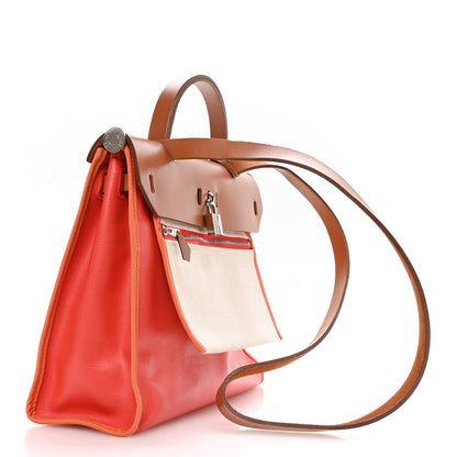 Hermes Toile H Berline Vache Hunter Herbag Zip 31 PM Orange Mecano Fauve 4 of 11