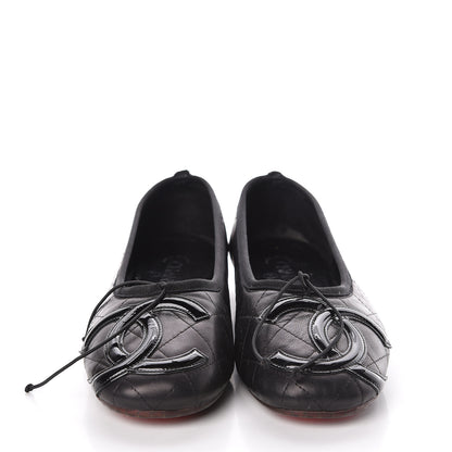 Chanel Lambskin Quilted Cambon Ballerina Flats 40.5 Black 2 of 12