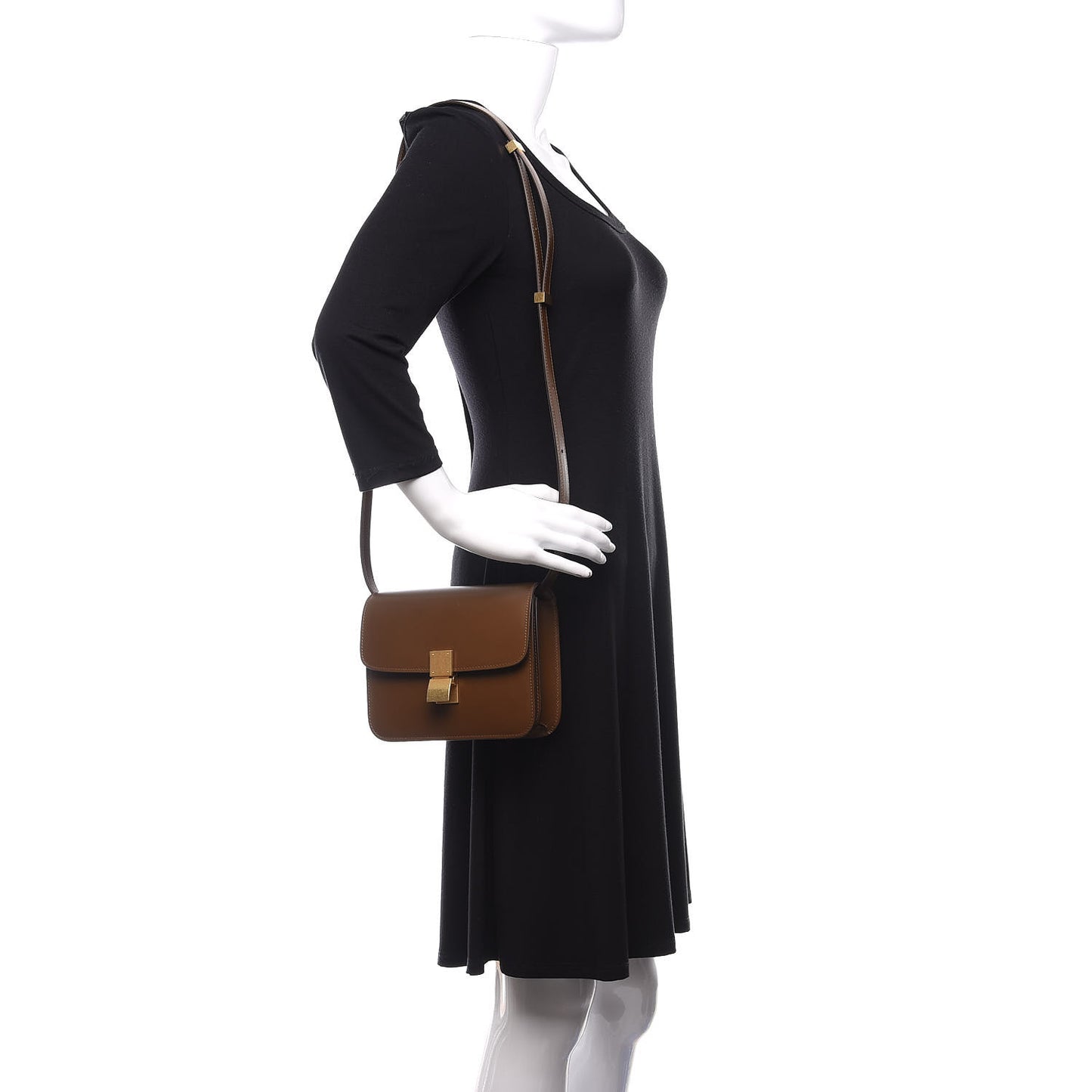 Box Calfskin Small Classic Box Flap Bag Camel