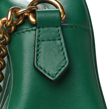 Gucci Calfskin Matelasse Small GG Marmont Chain Shoulder Bag Emerald Green 18 of 21